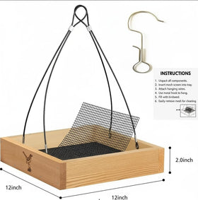 CEDAR ALPHA stainless steel mesh base supports the tray and aids drainage during rain.