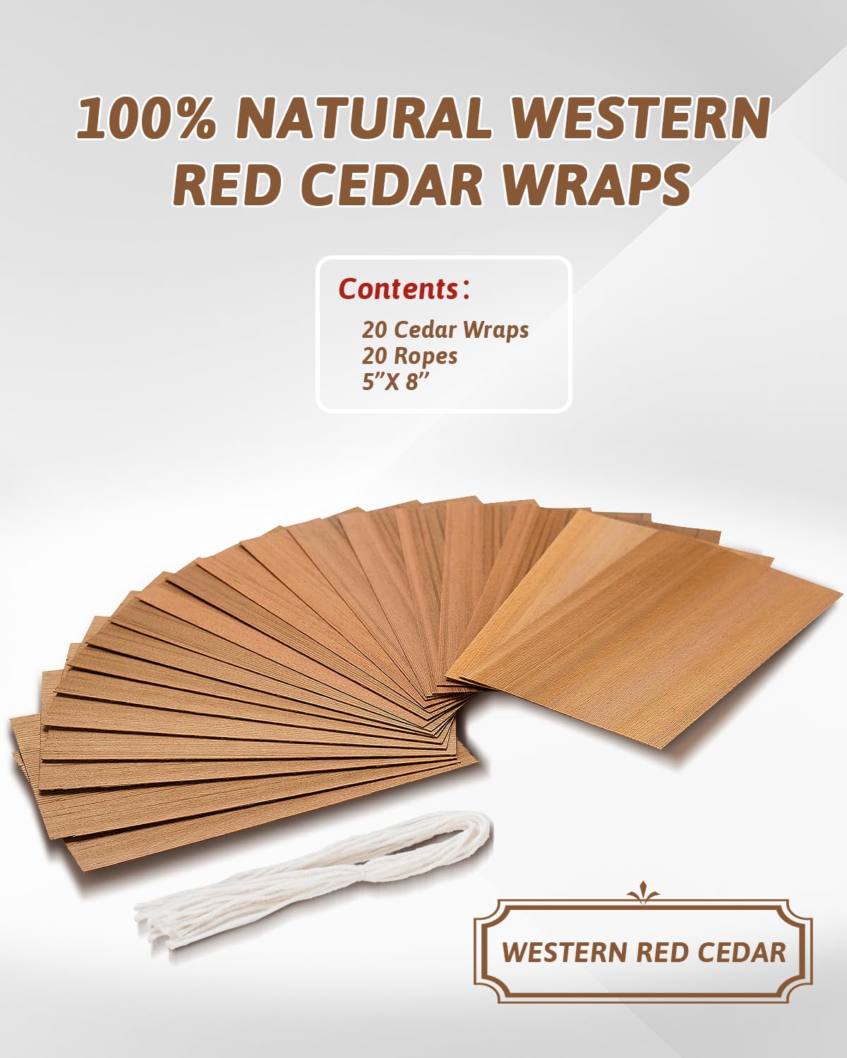 CEDAR ALPHA value wraps used for grilling salmon on cedar, enhancing aroma