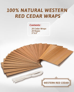 CEDAR ALPHA value wraps used for grilling salmon on cedar, enhancing aroma