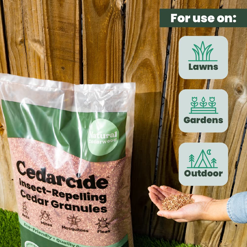 Cedarcide application on lawn demonstrates easy spread process