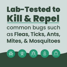 Cedarcide YardSafe lab-tested badge and years of field results.