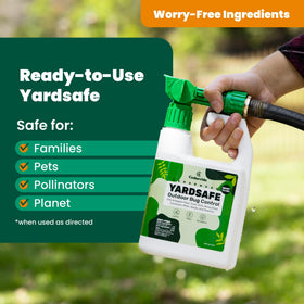 Cedarcide YardSafe repels mosquitoes and ticks in yard setting.