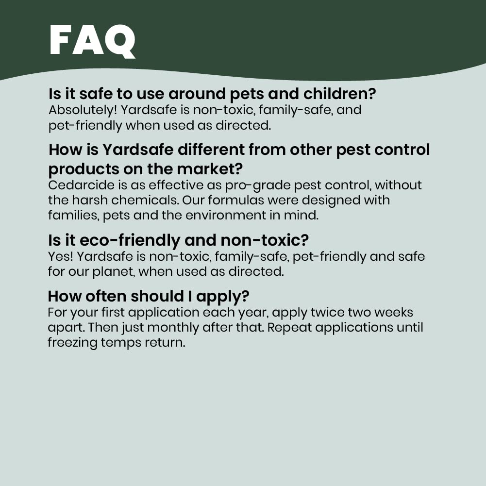 Cedarcide YardSafe eco-friendly, family- and pet-safe solution for yards.