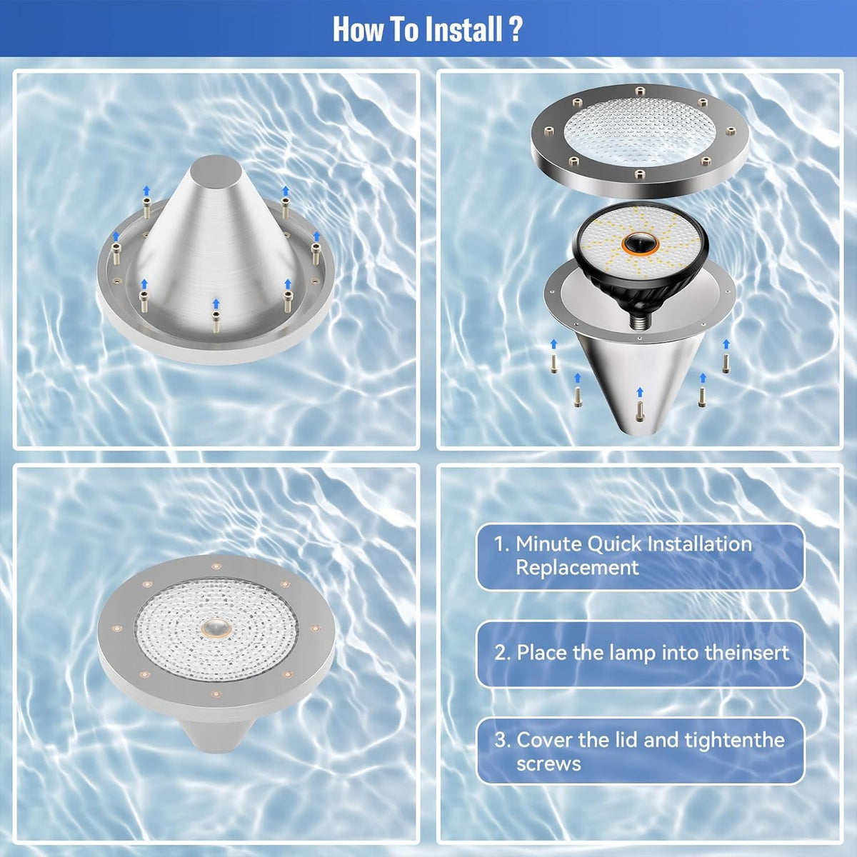 CEDIO underwater light with heat-dissipation system for safer operation.