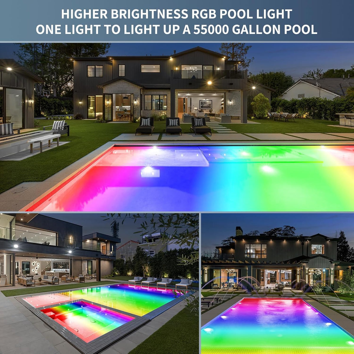 CEDIO LED pool light bulb remote control in hand for easy color changes