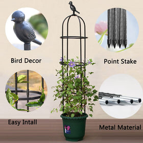 CEDOCSH garden trellis ground stakes provide stable support for vines and vegetables.