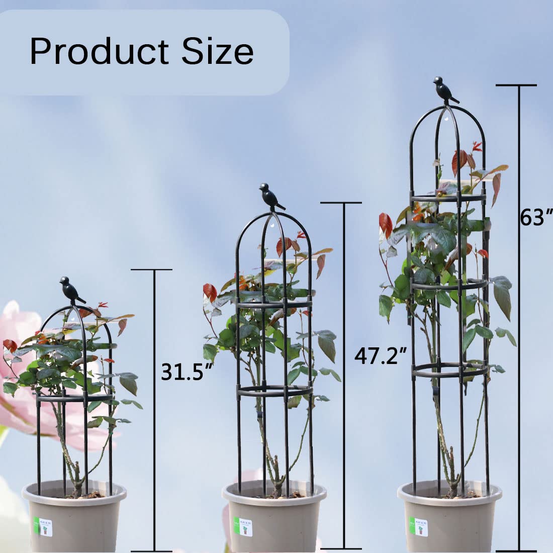 CEDOCSH garden trellis with PE coating resists rust for long-lasting use.