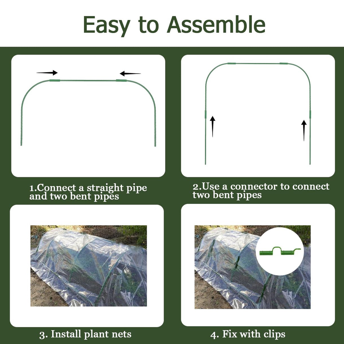 CEDOCSH Greenhouse Hoops nets compatibility for seasonal protection.