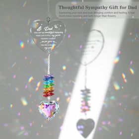 Ceegook dad memory crystal suncatcher with prismatic reflections enhancing remembrance.