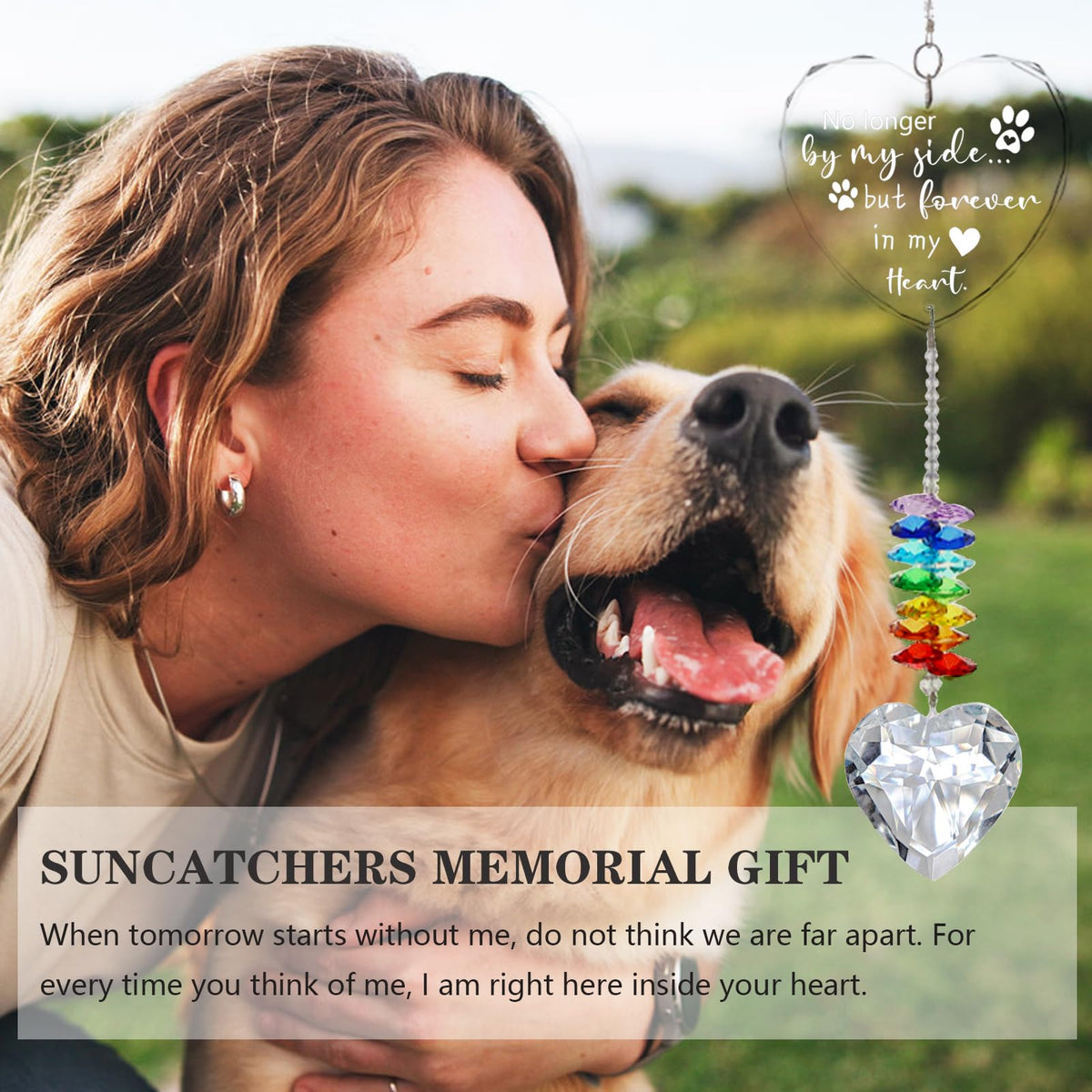 Ceegook dog memorial suncatcher brightens homes, offices, and gardens.