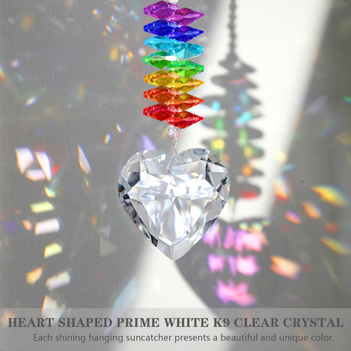 Ceegook suncatcher captures sunlight to cast rainbow colors in your space.