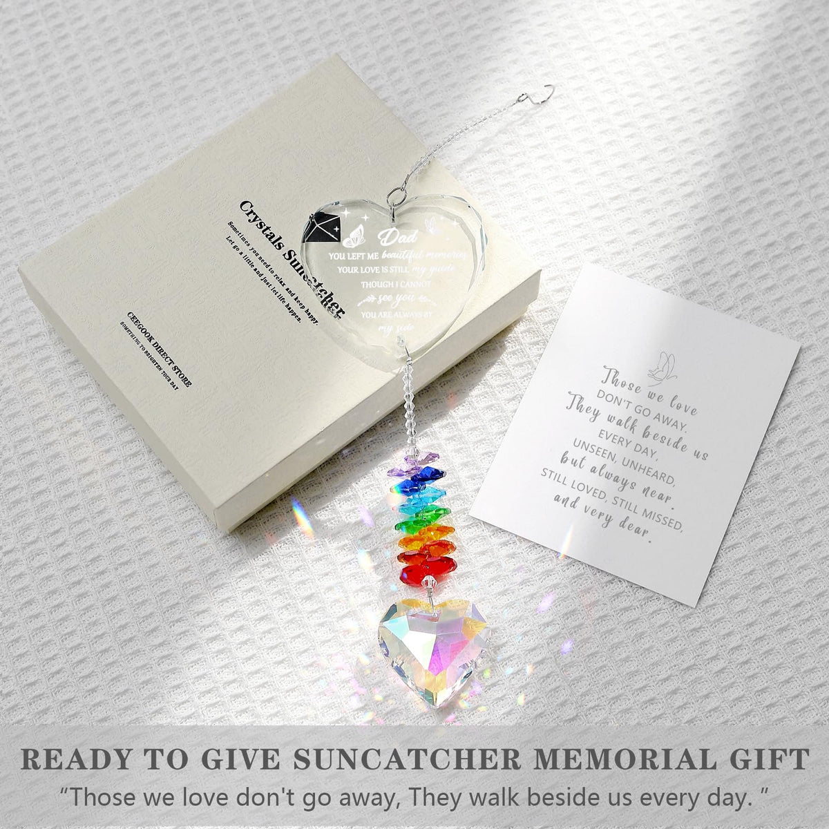 Ceegook gift-ready suncatcher box with sentiment card for condolence gifting.