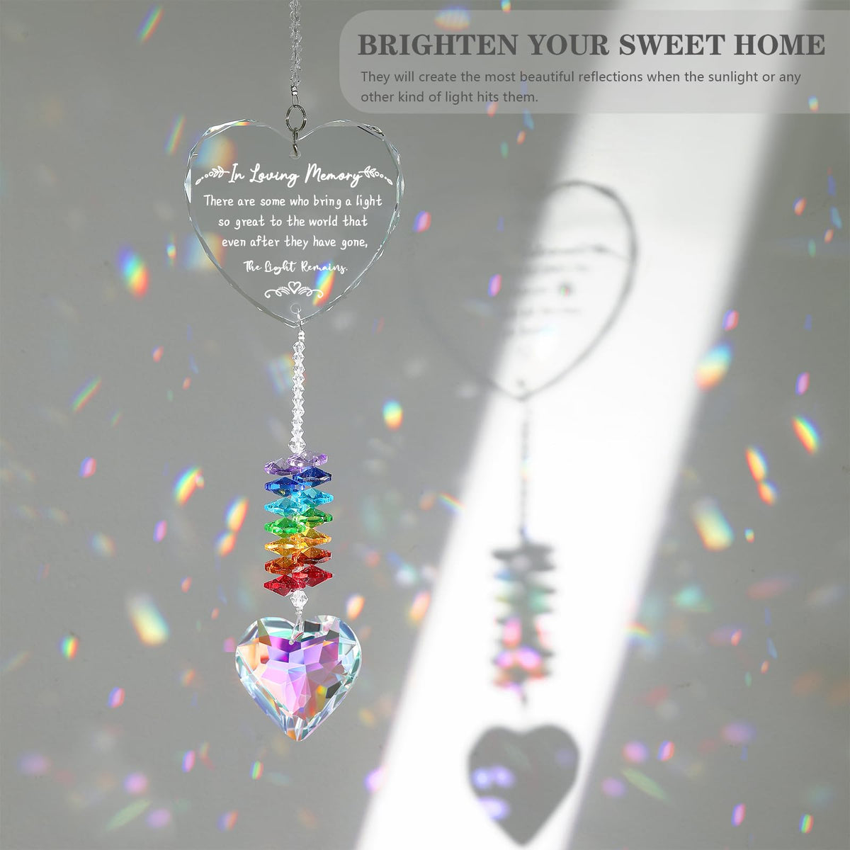 Ceegook memorial gift bereavement suncatcher creates a comforting rainbow glow