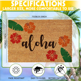 Ceenna aloha front door mat non-slip surface adds safety and style.