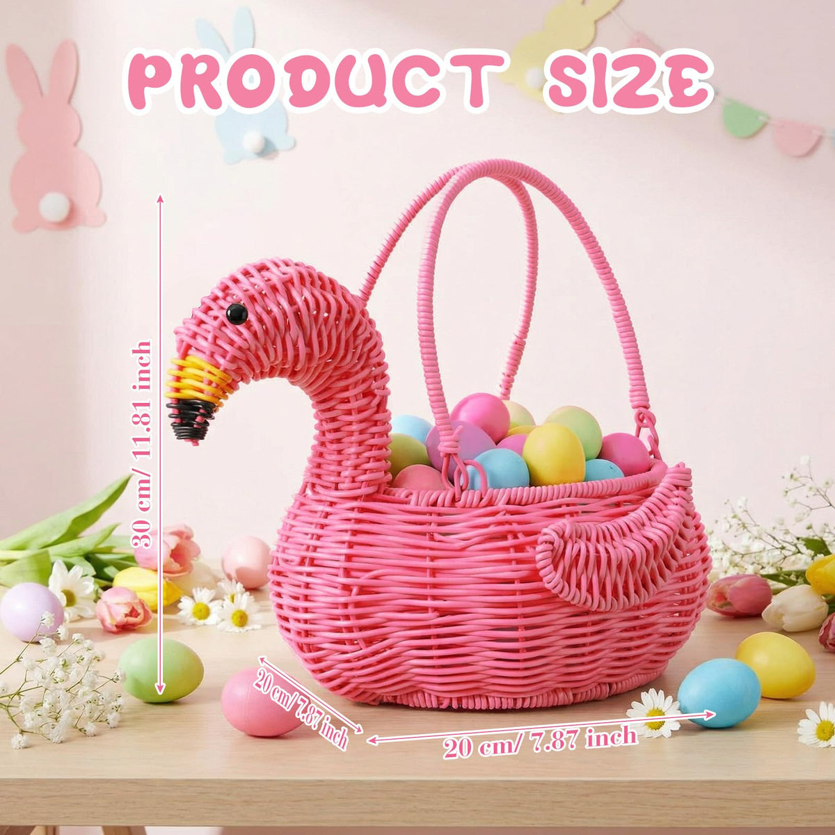 Ceenna flamingo wicker basket neck design adds playful charm to occasions