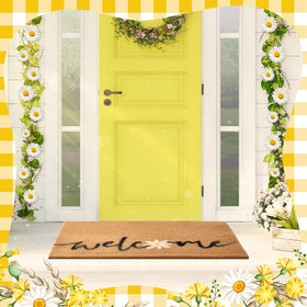 Non-slip PVC backing keeps mat stable on indoor or outdoor floors.