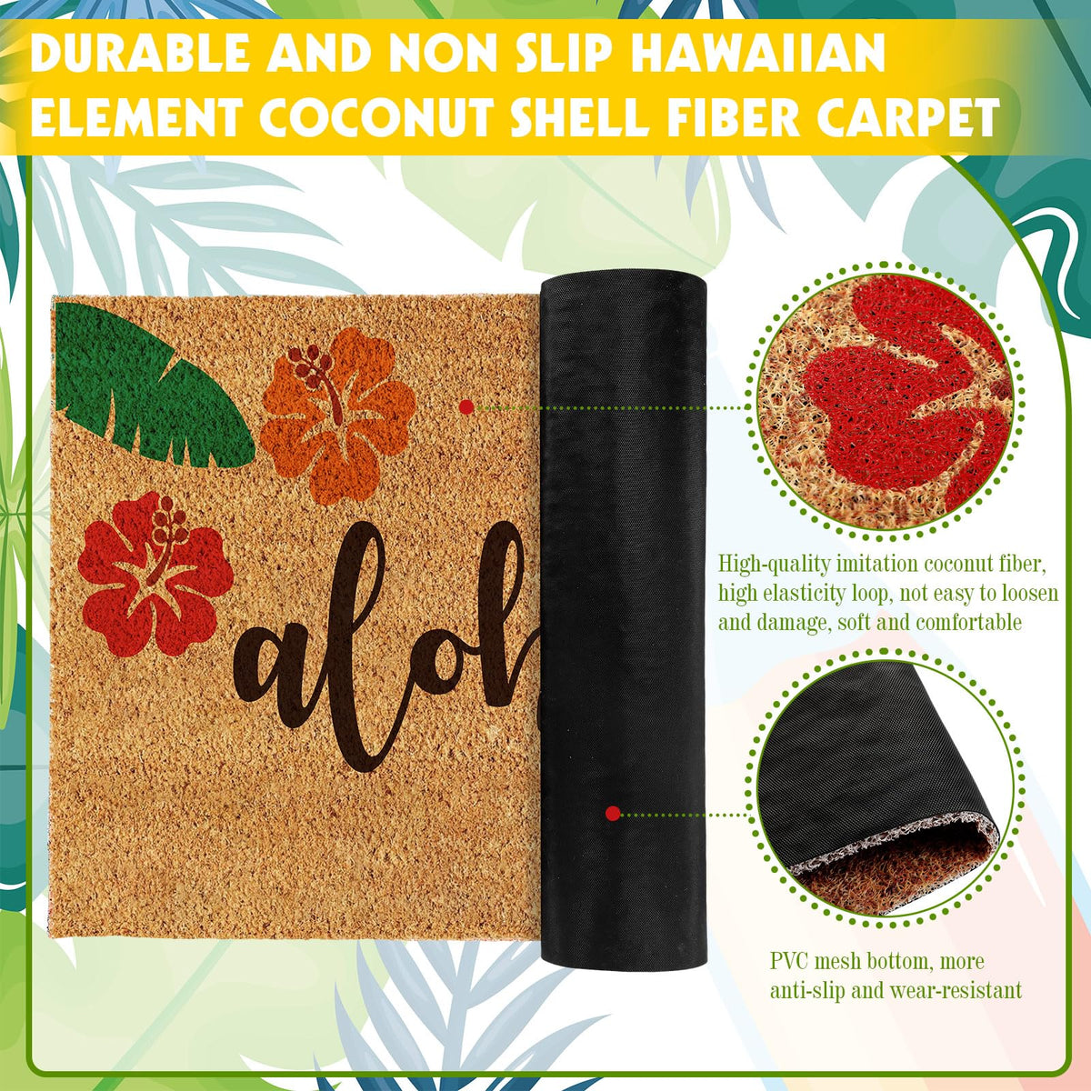 Ceenna outdoor entrance rug features bright colors for festive curb appeal.