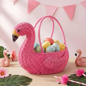 Ceenna pink flamingo basket storage for living room shelves