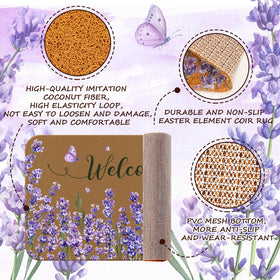 Ceenna spring floral doormat dirt-scrape fibers remove mud