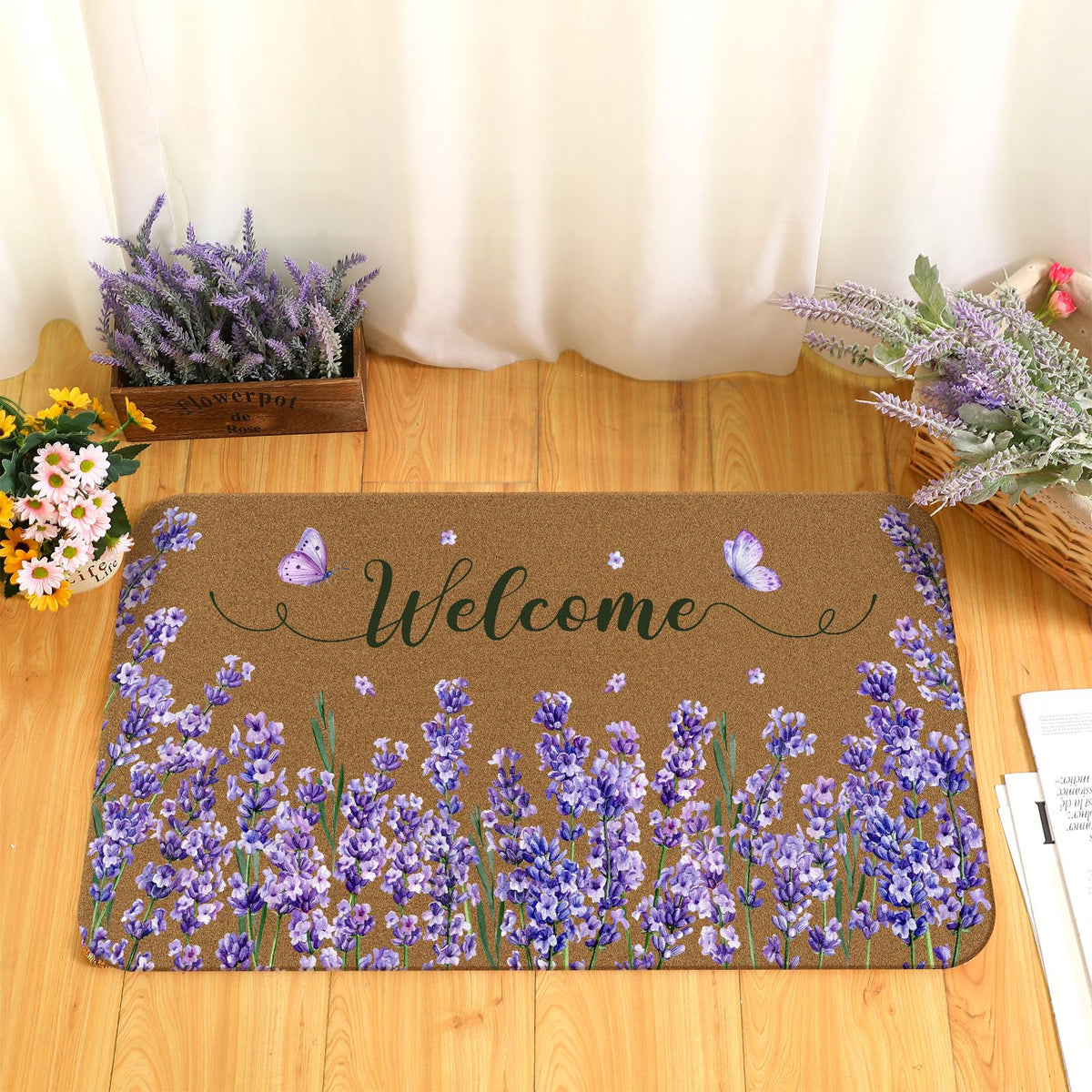 Ceenna spring floral doormat outdoor-entry offers weather resistance for year-round use