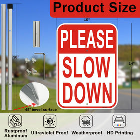 Cefrashi 14x10 reflective aluminum sign boosts night-time visibility and driver attention.
