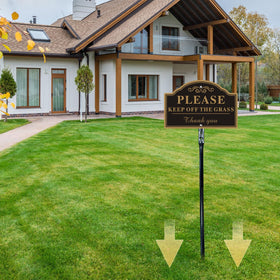 Cefrashi aluminum yard sign in black and gold improves exterior visibility