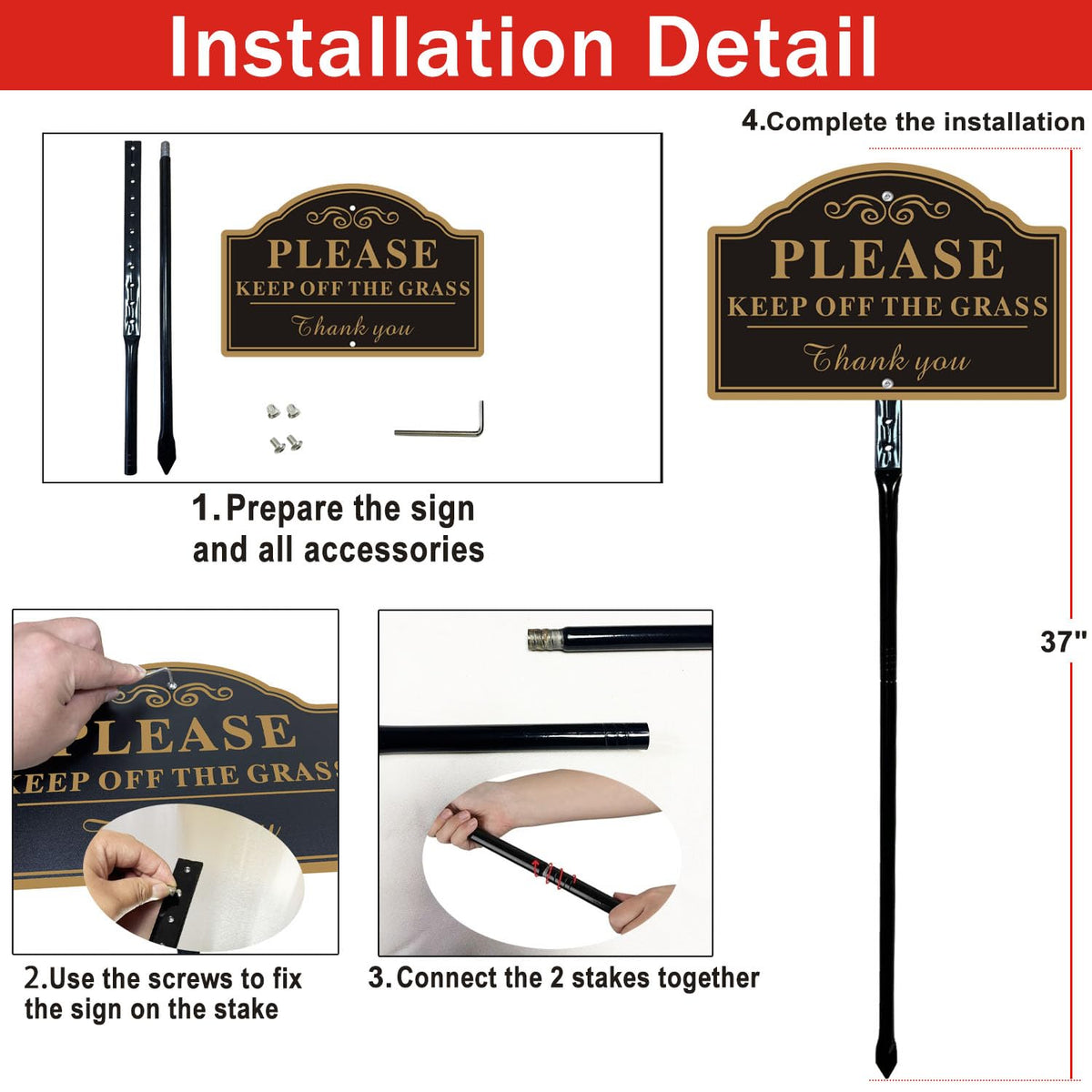 Cefrashi decorative scrollwork sign adds elegance while communicating a boundary