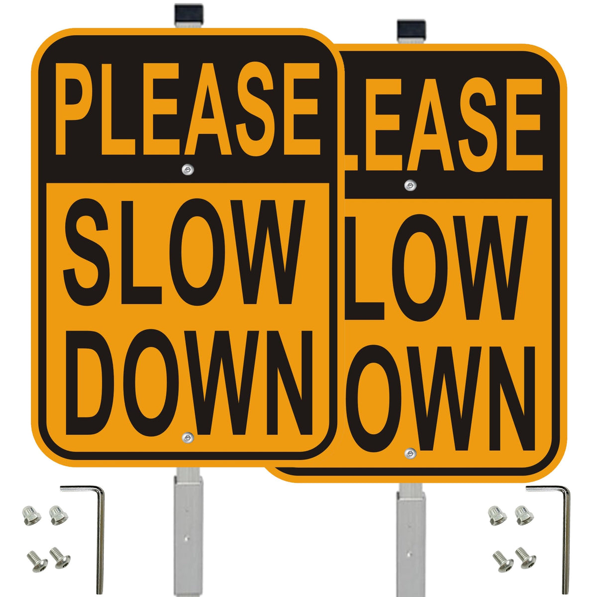 Cefrashi Please Slow Down sign with stake enhances daytime visibility in driveways.