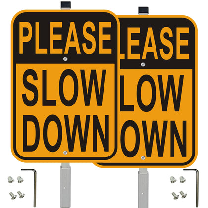 Cefrashi Please Slow Down sign with stake enhances daytime visibility in driveways.