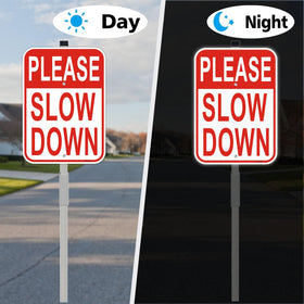 Cefrashi school zone warning sign supports school-area safety and slower speeds.