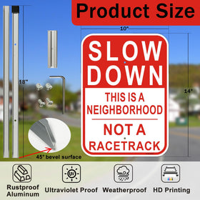 Cefrashi Slow Down sign installation on lawn is simple and tool-friendly.