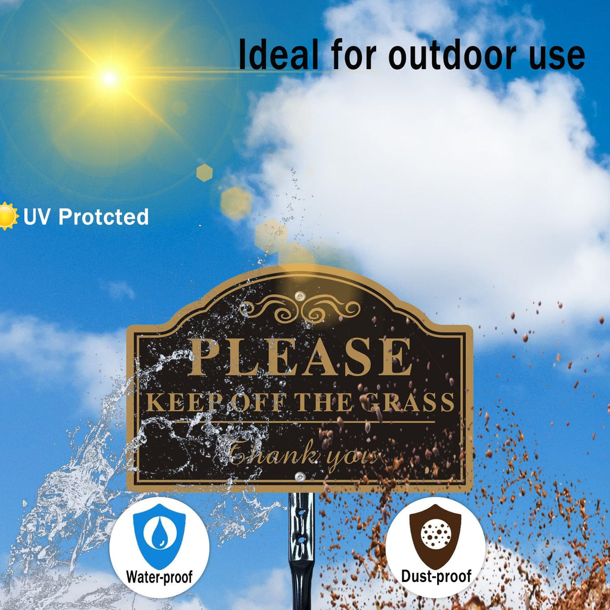 Cefrashi two-sign set offers a professional-looking lawn boundary solution