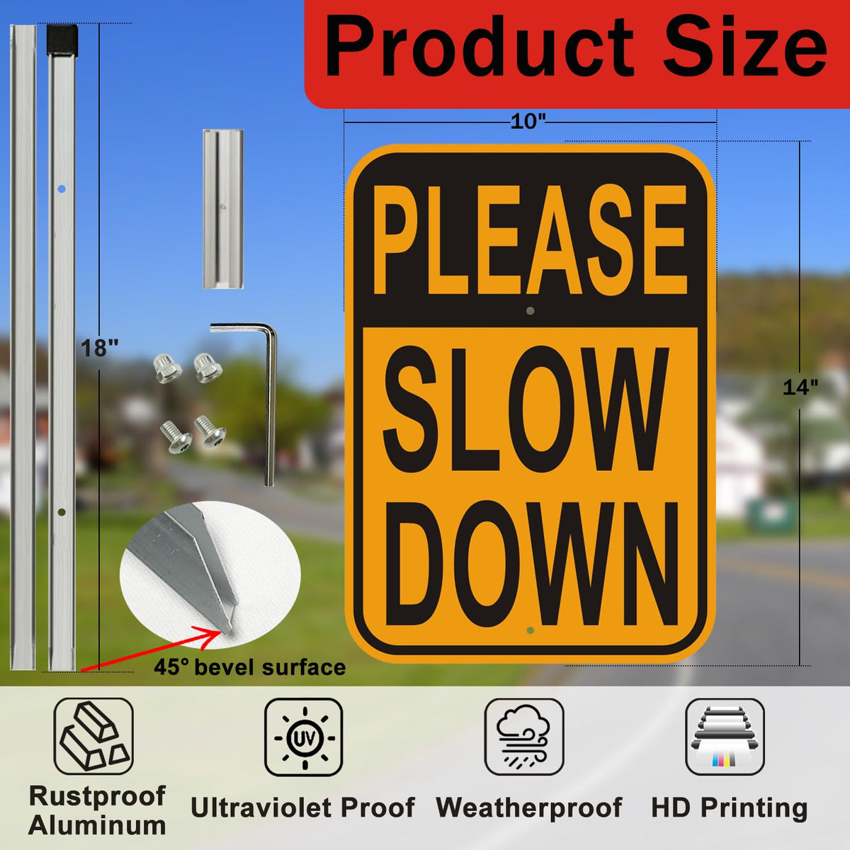 Cefrashi yellow background sign with bold contrast for quick recognition.