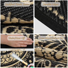Cekene boho chic outdoor rug; non-fading color for lasting charm