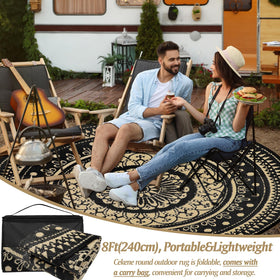 Cekene reversible outdoor rug; two-sided design for versatile styling