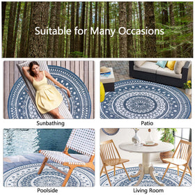 Cekene deck porch rug adds style to outdoor space.