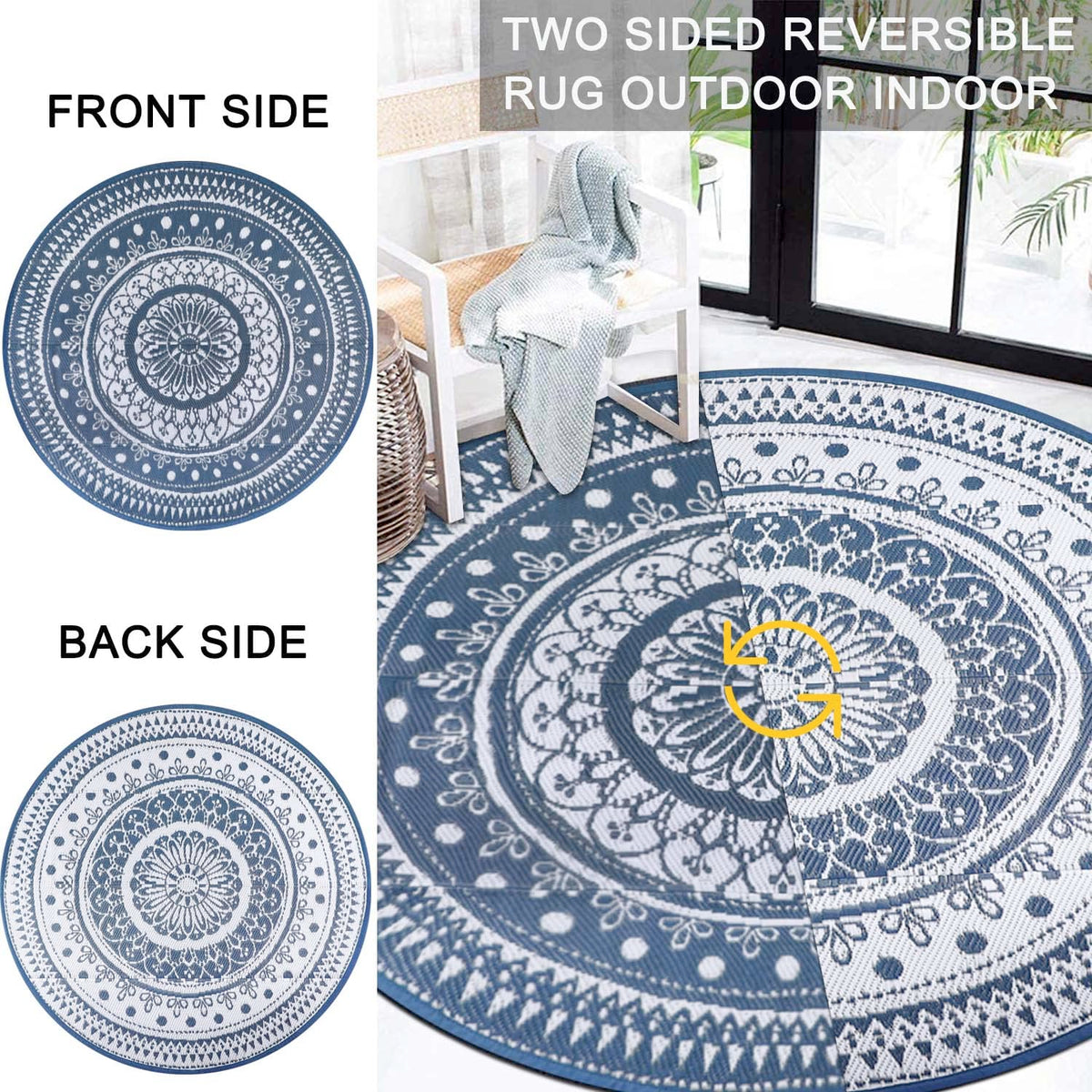 Cekene lightweight rug ready for RV camping trips.
