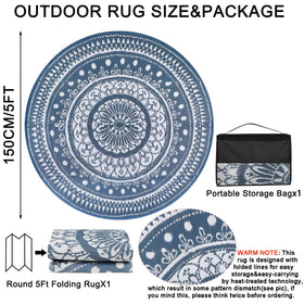 Cekene reversible rug laid on deck for two distinct looks.