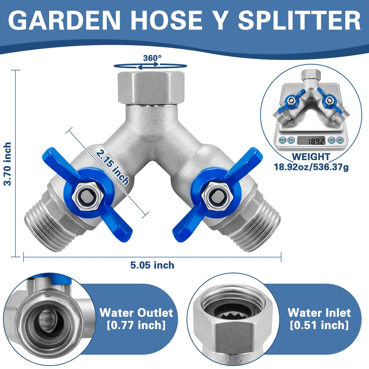 Cekwiet full-flow design maintains water pressure to both hoses.