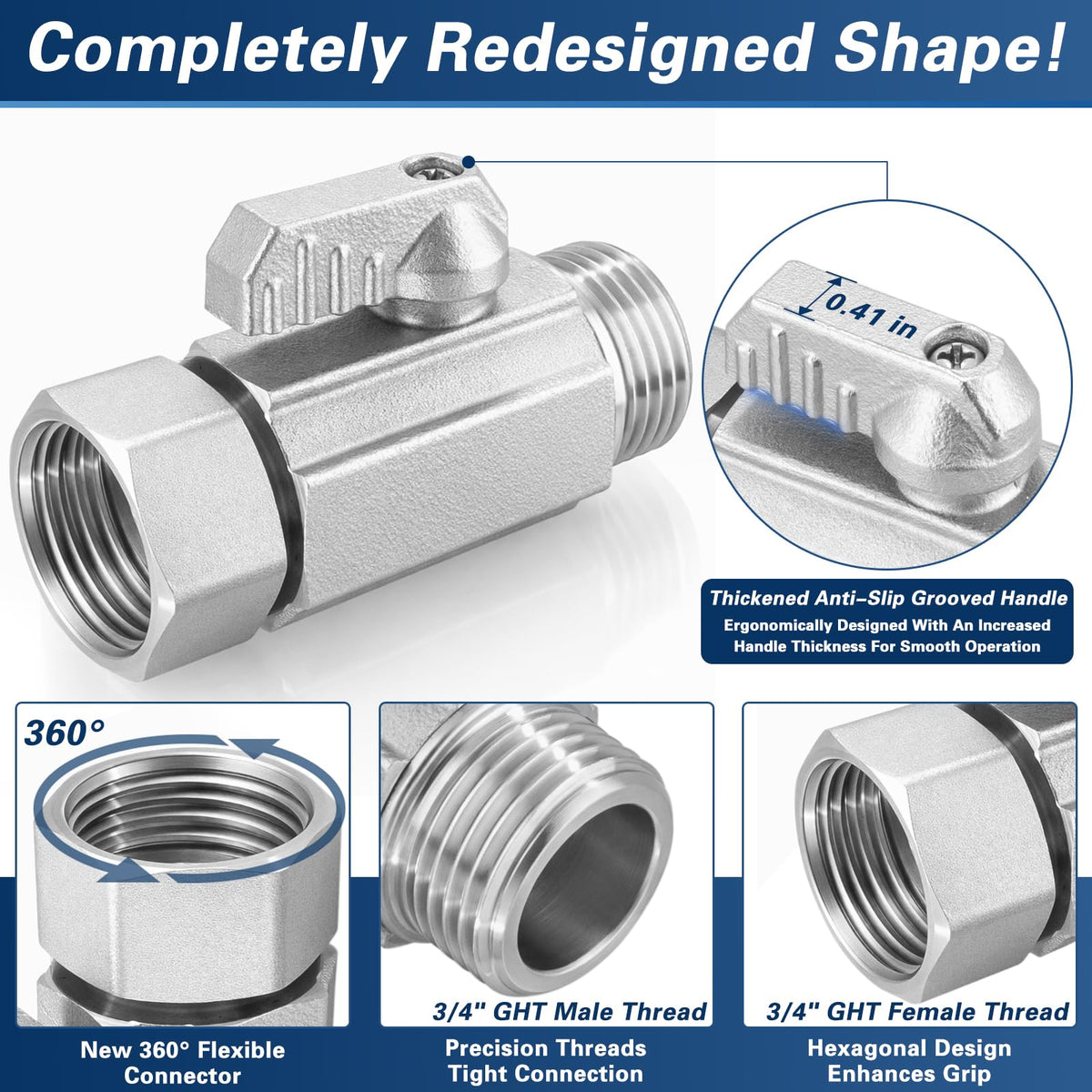 Cekwiet sealed connection with washer minimizes drips and leaks.