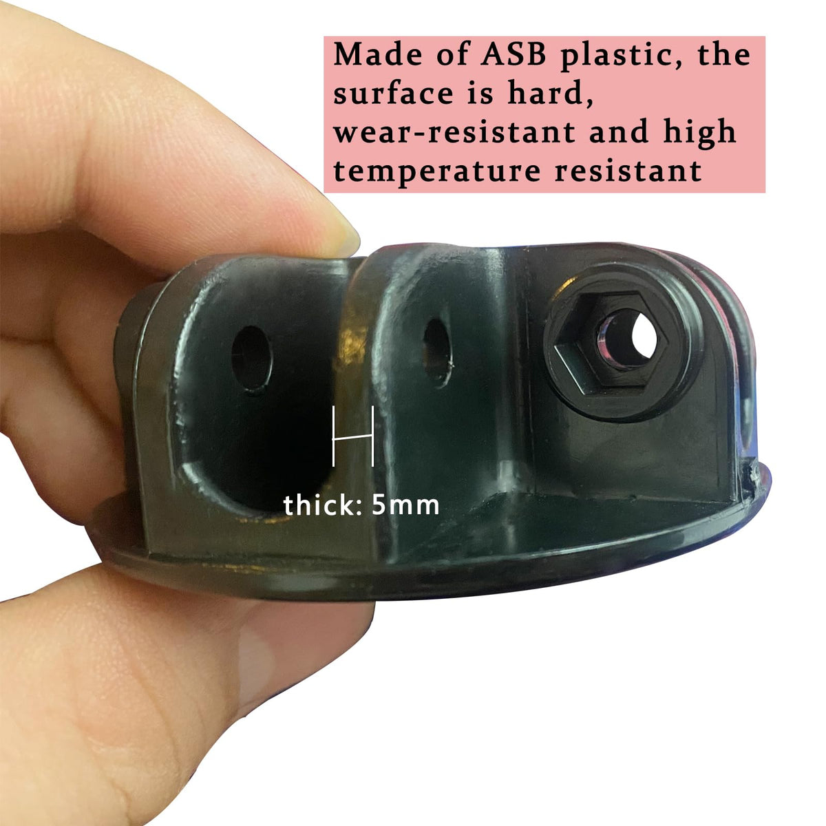 Celeyearnirs black canopy bracket blends with tents while providing solid support.