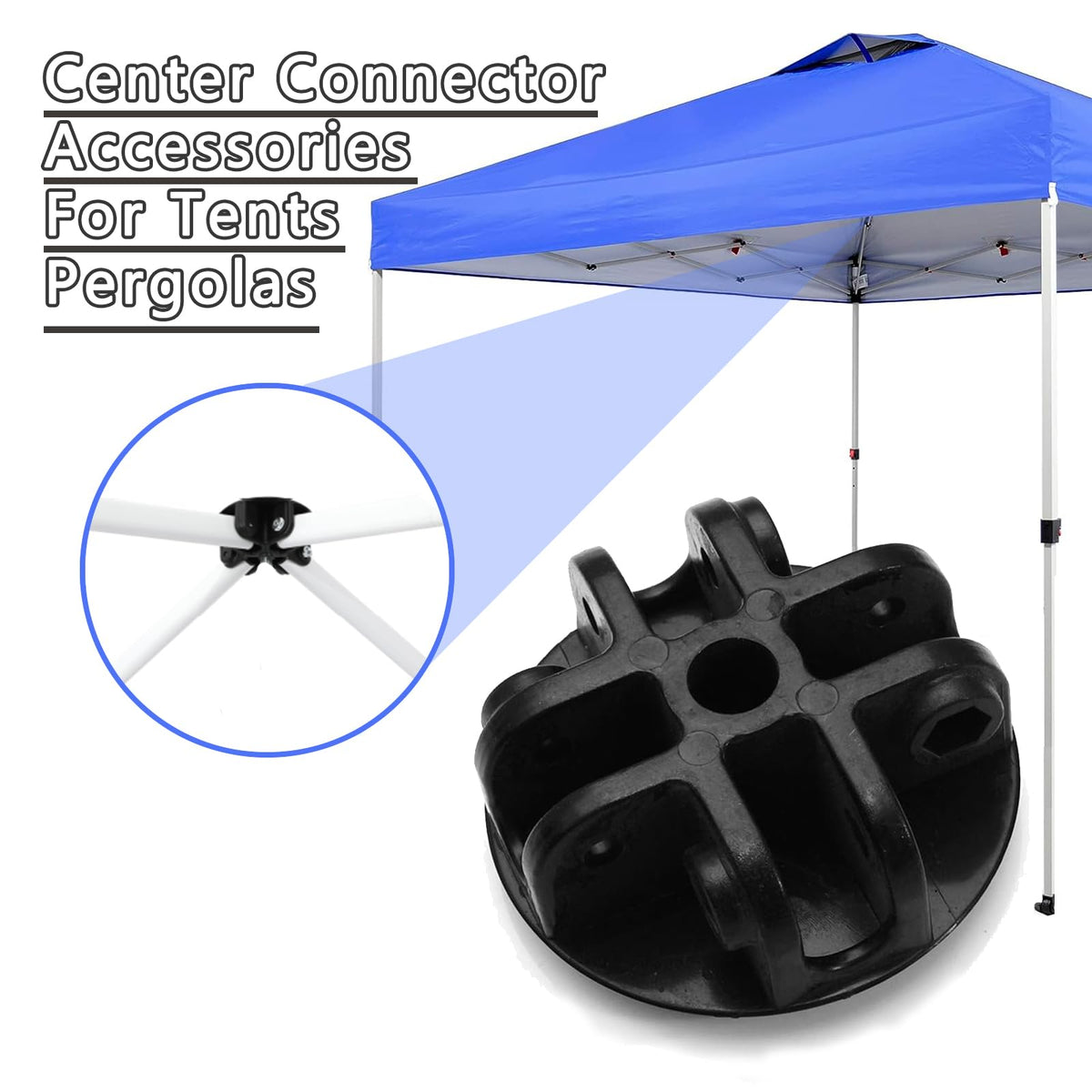 Celeyearnirs canopy tent connector enables quick, secure assembly.