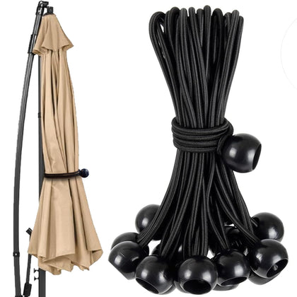 Celeyearnirs patio umbrella bungee strap 18in black for secure umbrella stabilization in wind
