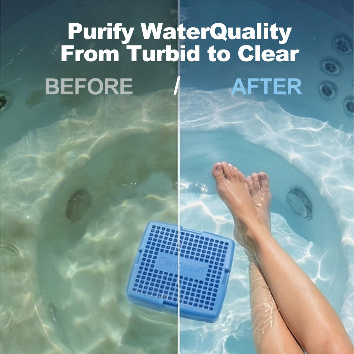 Cendasun purification helps maintain water balance during spa sessions