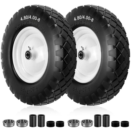 Cenipar 16-inch flat-free wheelbarrow tire in use for heavy-duty hauling with puncture-free design
