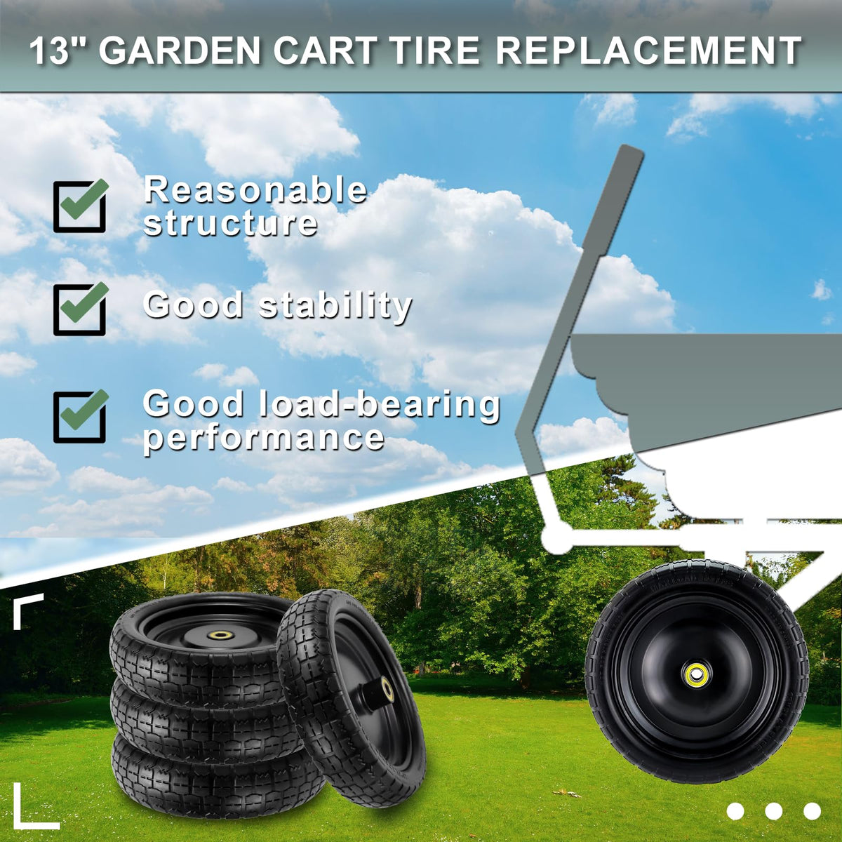 Cenipar axle bore 5-8inch compatible with common wheelbarrow hardware
