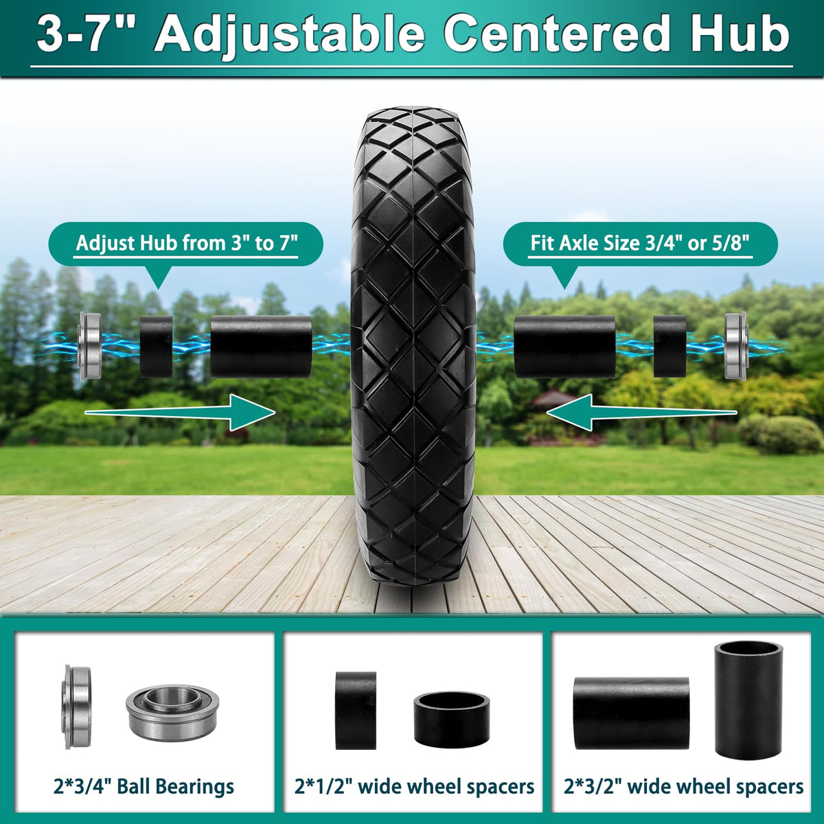 Close-up of Cenipar axle bore compatibility for adaptable hubs