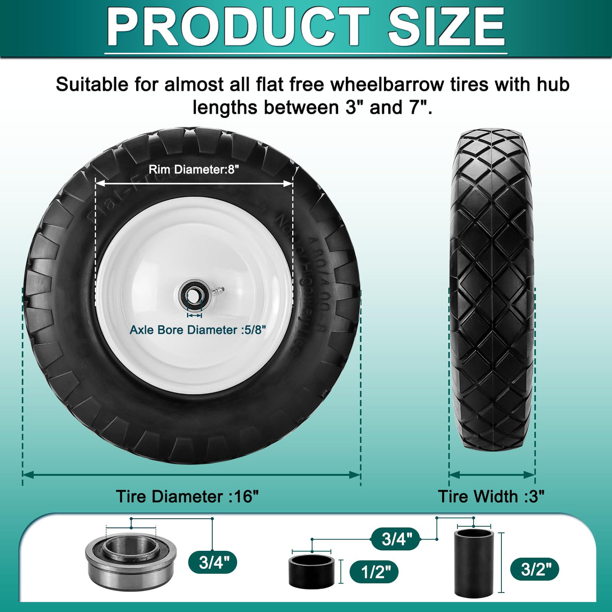 Solid-tread Cenipar tire showing serrated pattern for traction on rough surfaces
