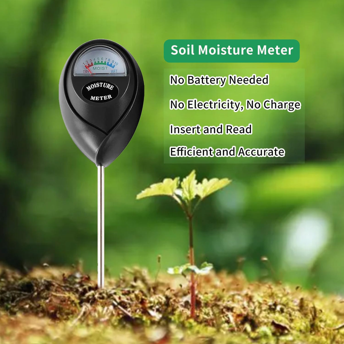 Censinda hygrometer for indoor and outdoor plant care and moisture checks
