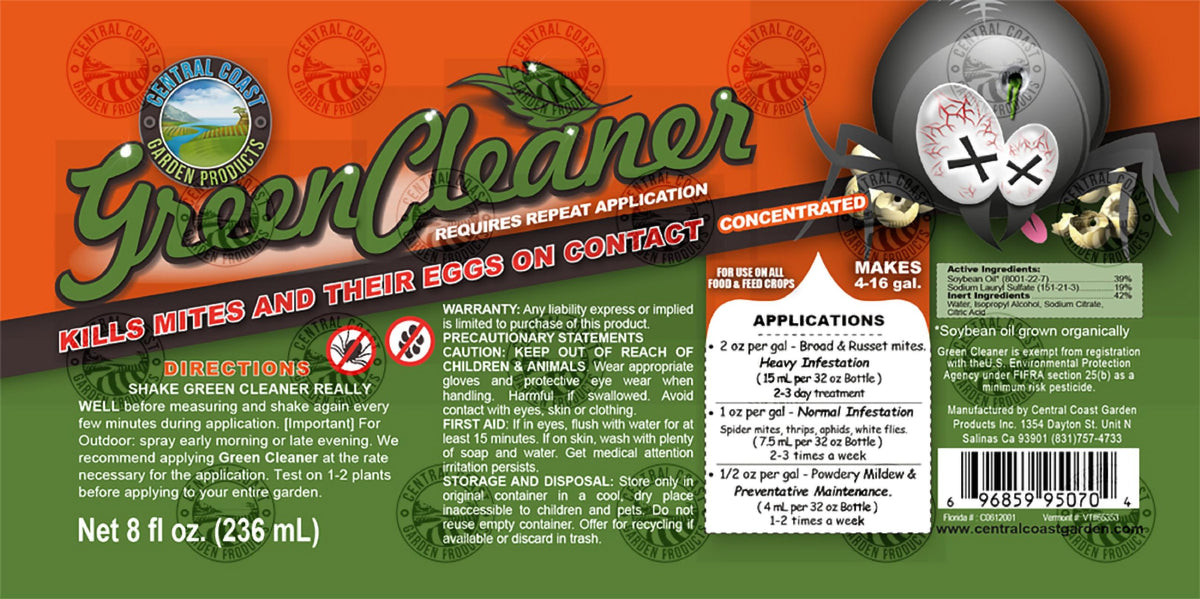 Central Coast Garden Green Cleaner plant spray for mildew and mite management